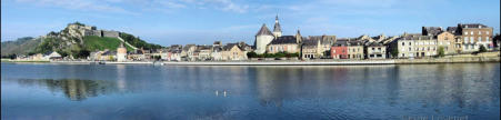 Givet : Vue générale de la ville et de la Meuse